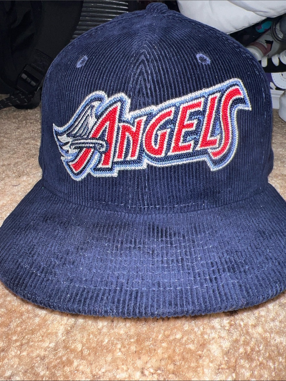 Anaheim Angels Baseball Corduroy Fitted 7 3/4 New Era 59FIFTY Hat